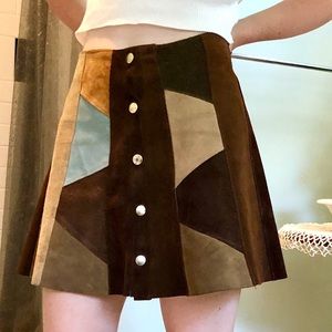 Patterned 100% Suede skirt
